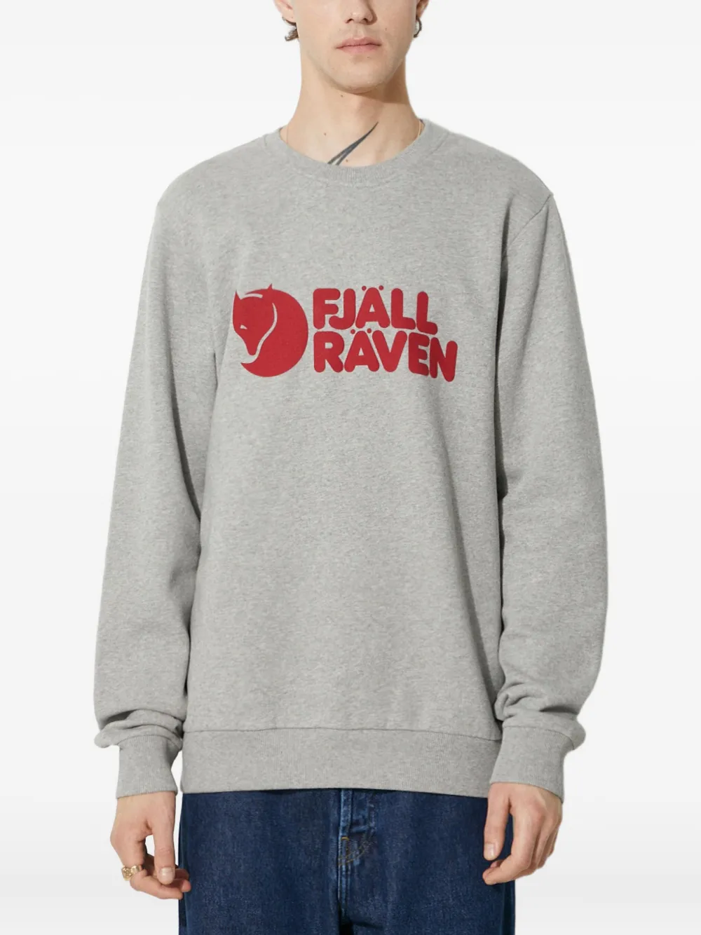 

Свитшот с круглым вырезом и логотипом Fjällräven, серый