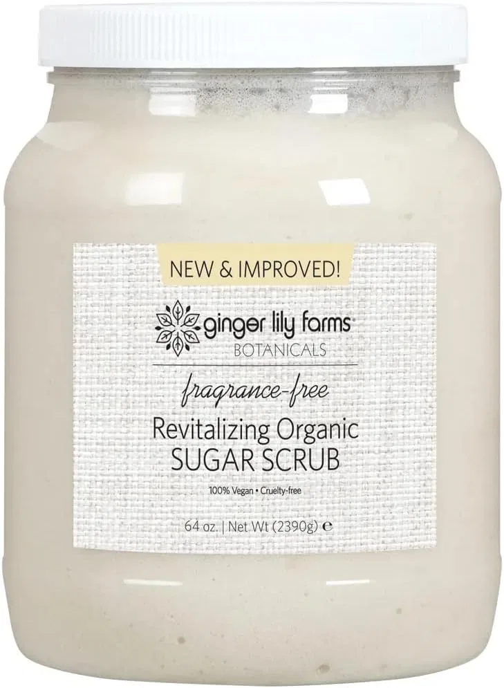 Скраб для тела сахарный органический Ginger Lily Farms, без отдушки, 64 oz