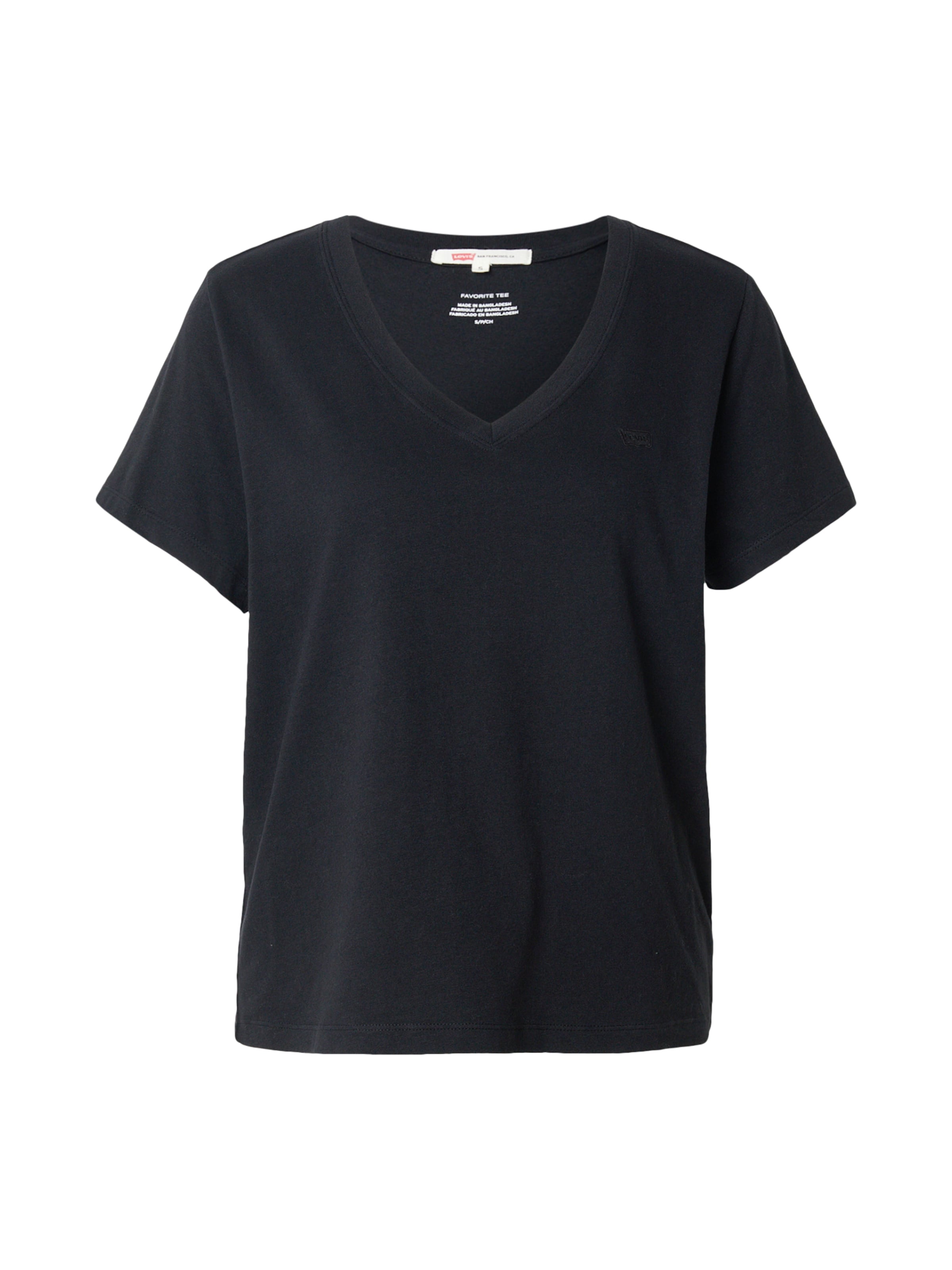 

LEVI'S Футболка 'Favorite Cotton V-Neck Tee' в черном цвете, Черный, LEVI'S Футболка 'Favorite Cotton V-Neck Tee' в черном цвете