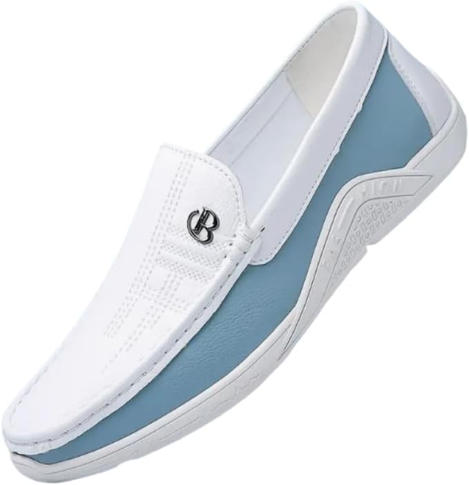 

Мужские модные слипоны с цветными блоками, удобная противоскользящая резиновая подошва, повседневная прочная обувь для ходьбы, мужская деловая обувь Hhhchpm, белый