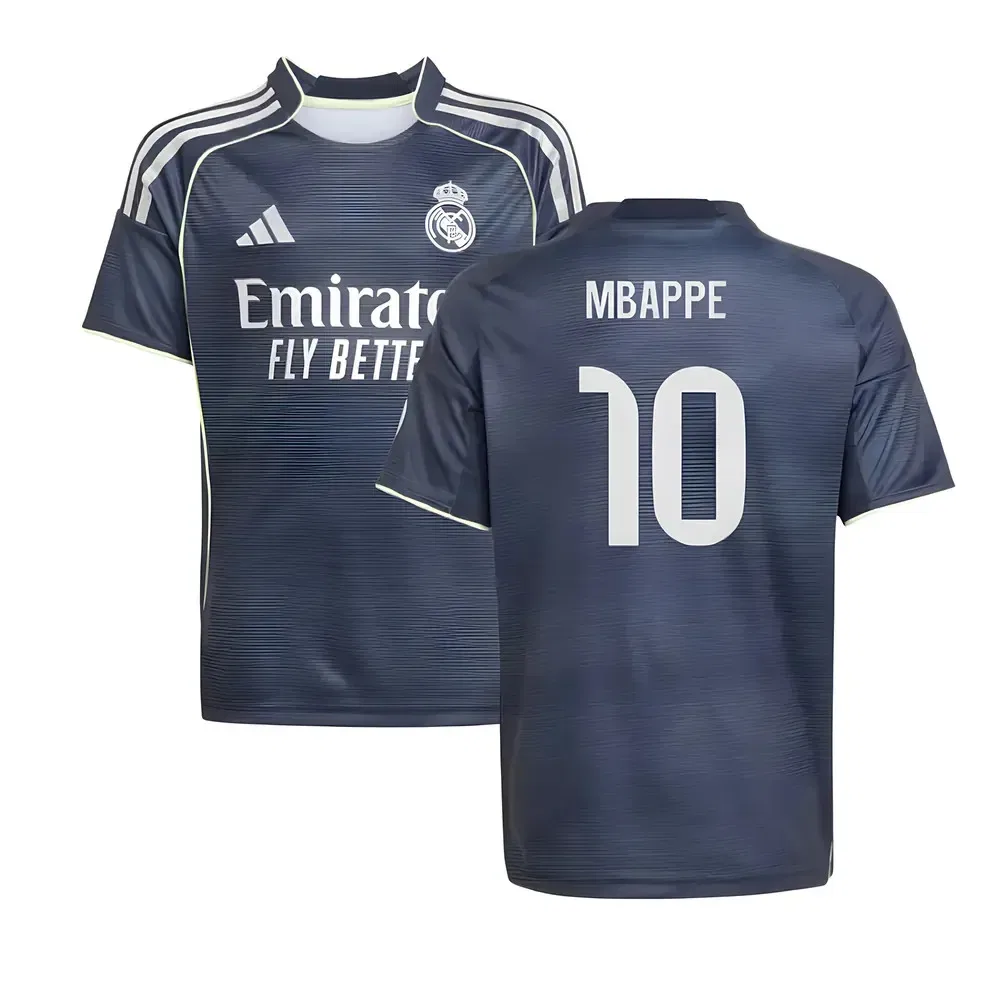 Футбольная форма Реал Мадрид выездная 2025/26 Мбаппе 10 Real Madrid, темно-синий