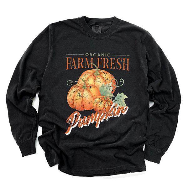 

Футболка с длинным рукавом Farm fresh pumpkin watercolor Simply Sage Market, Black, Черный, Футболка с длинным рукавом Farm fresh pumpkin watercolor Simply Sage Market, Black