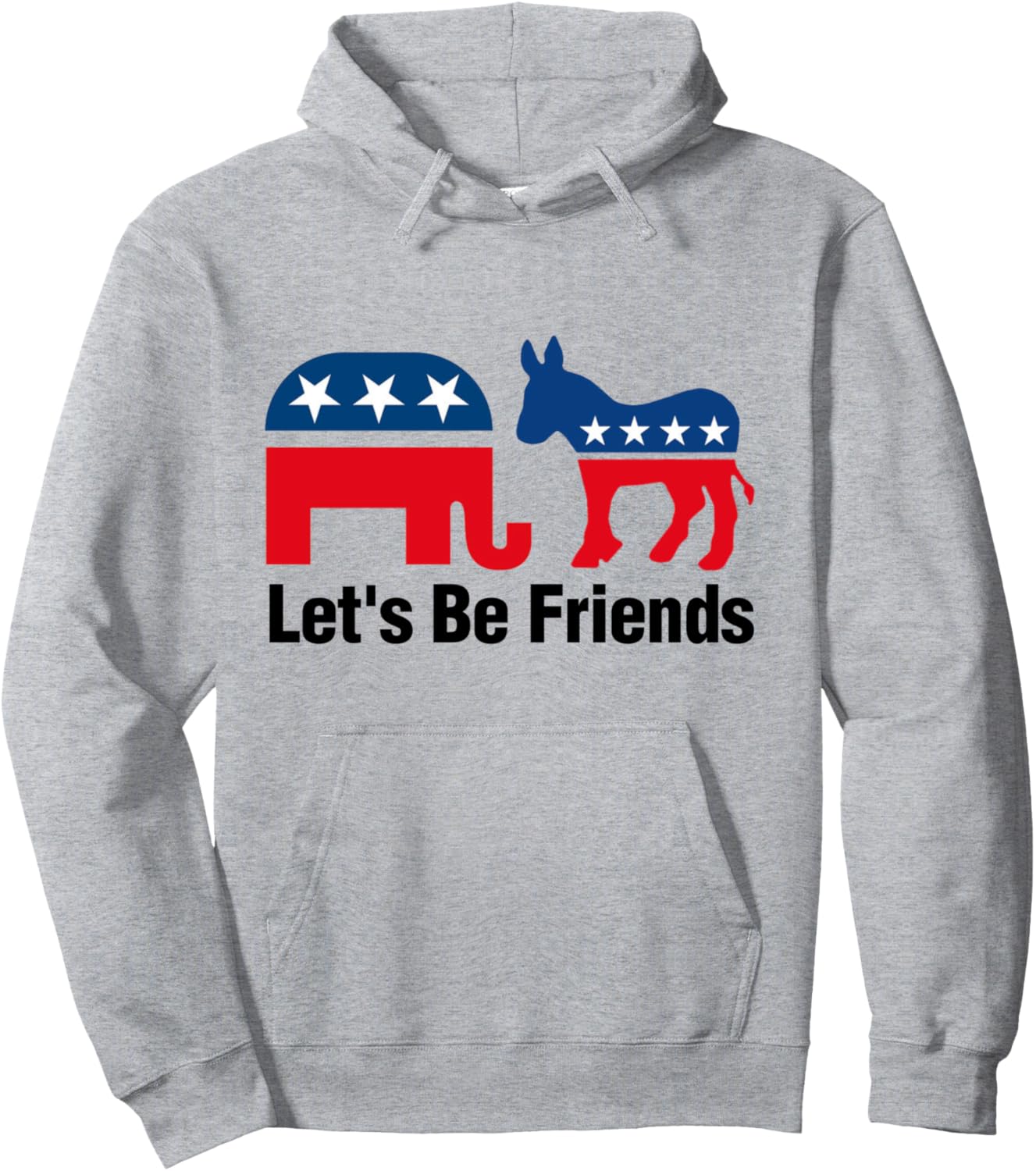 

Толстовка с надписью «Давай дружить» на тему политики и выборов Political American Gifts, серый