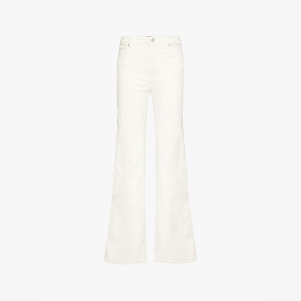 

Расклешенные джинсы из эластичного денима с высокой посадкой и фирменной фурнитурой Bond Joseph, белый