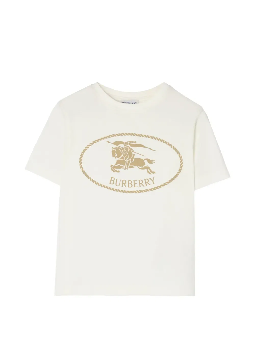Хлопковая футболка с изображением рыцарского штампа Burberry Kids, нейтральный