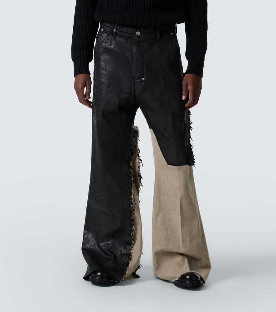 Джинсы Joris широкие состаренные с покрытием Rick Owens, Black/Natural — фото 3