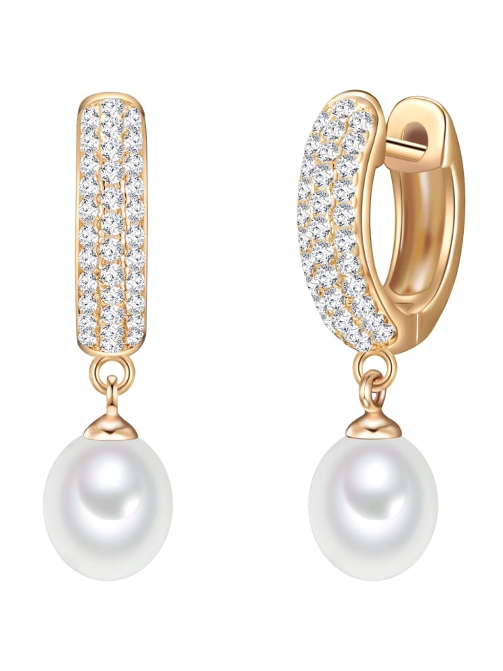 

Valero Pearls Серьги из стерлингового серебра с кубическим цирконием и культивированной пресноводной жемчужиной в оправе из желтого золота