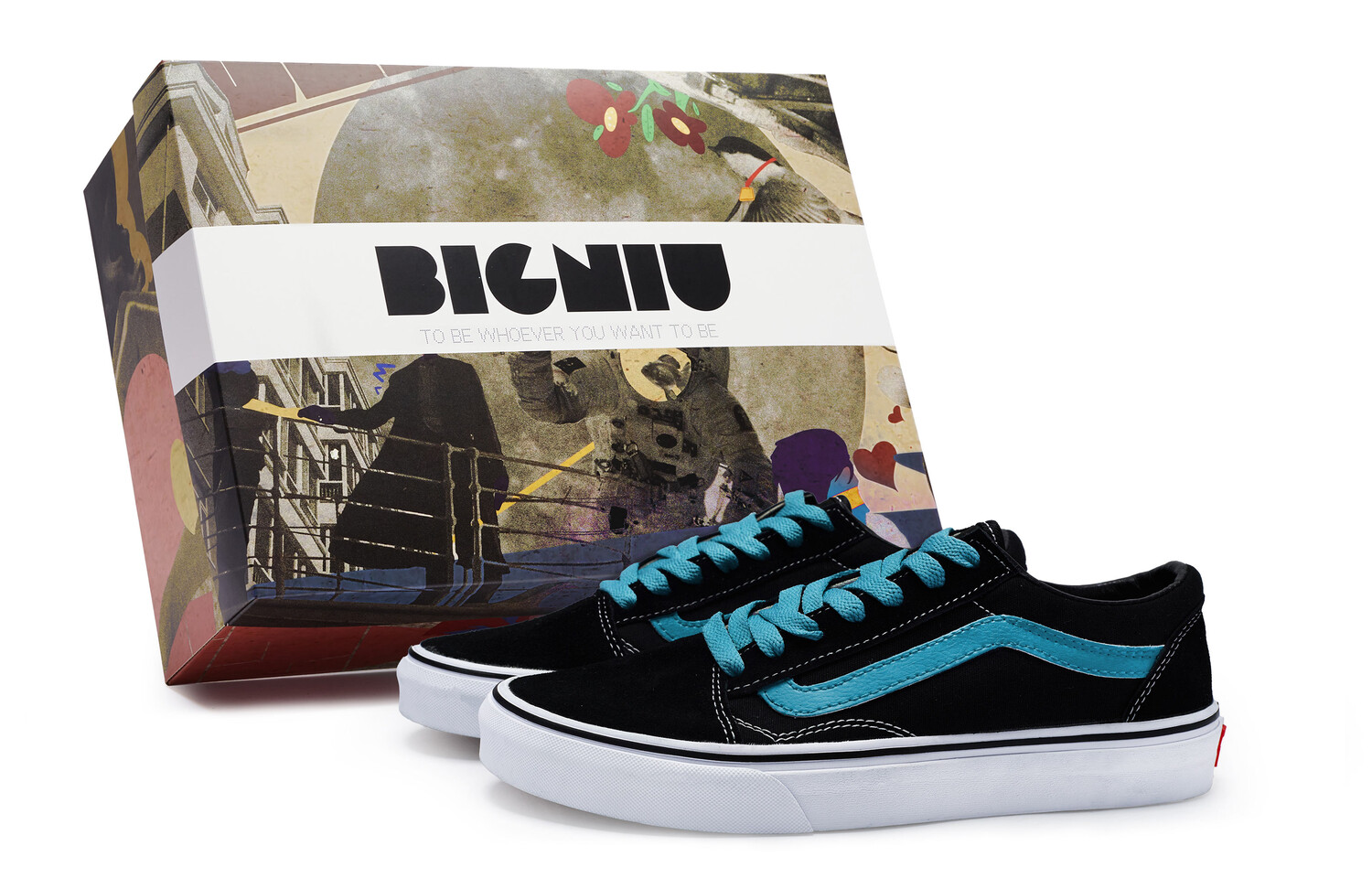 

Кроссовки Vans Old Skool Skateboarding Shoes Unisex Low-top Lake Blue, черный