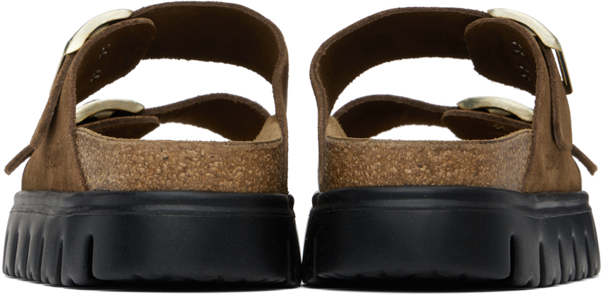 Коричневые узкие босоножки Papillio Arizona на платформе Birkenstock — фото 2