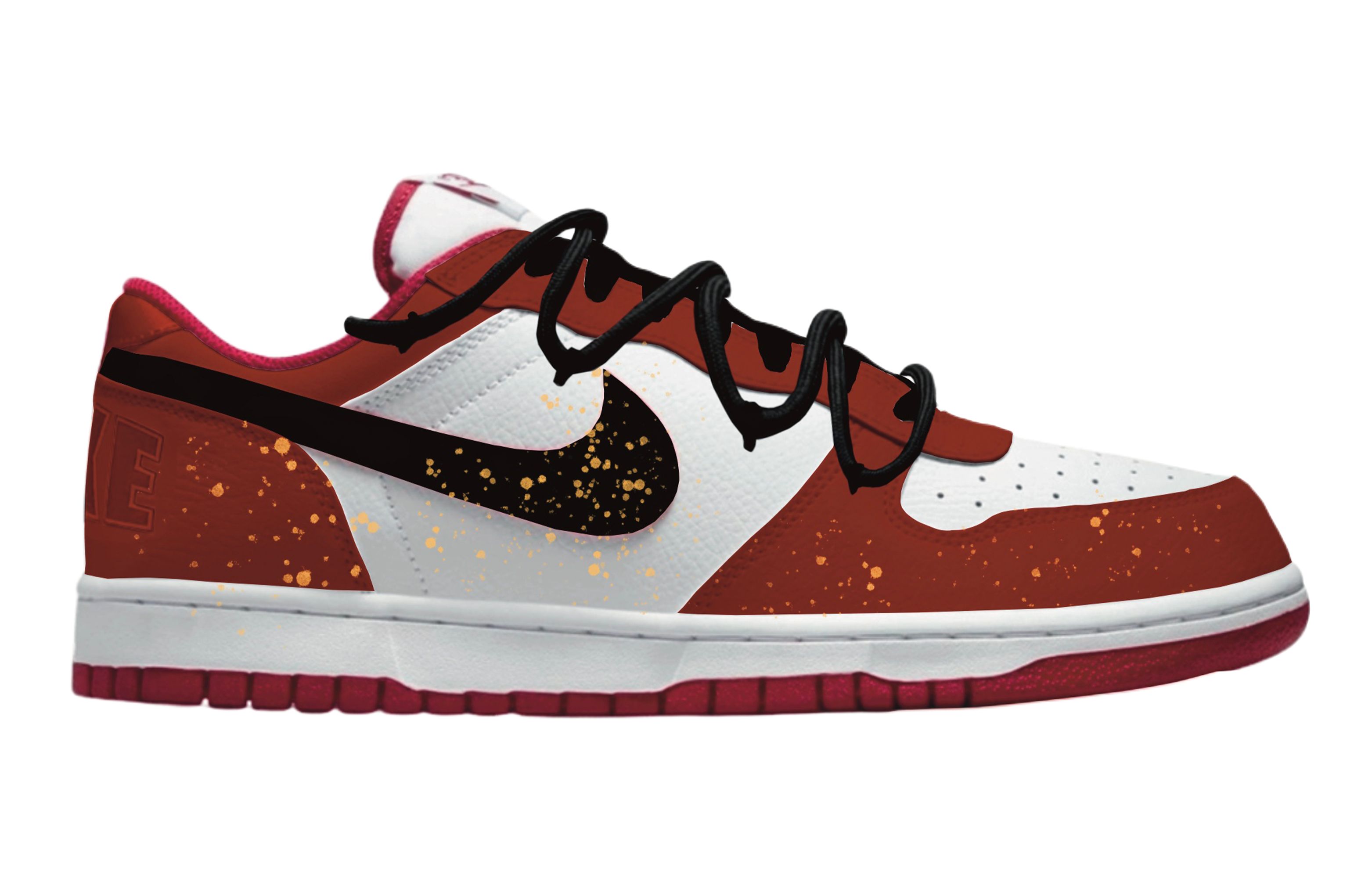 Nike Big Golden Horse Welcomes The New Абразивостойкие дышащие низкие скейтборд кроссовки мужские красные белые — фото 3