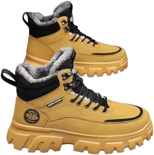 

Мужские водонепроницаемые походные кроссовки - легкие противоскользящие кроссовки для комфортной ходьбы, работы и походов Hhhchpm, желтый