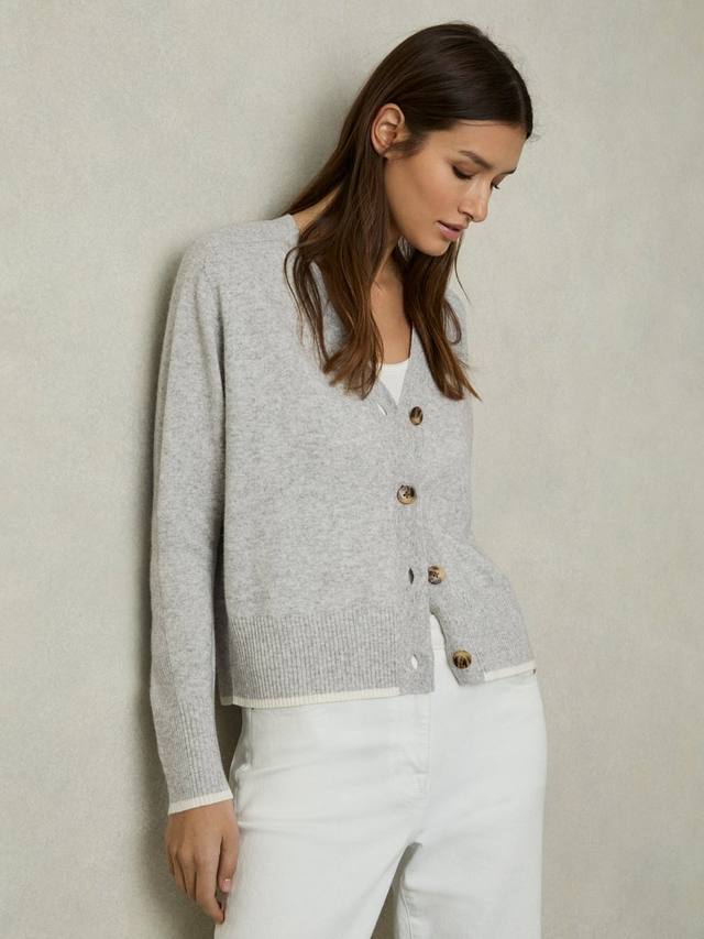 

Кардиган с острым краем для эбигейл Reiss, цвет Grey/Ivory