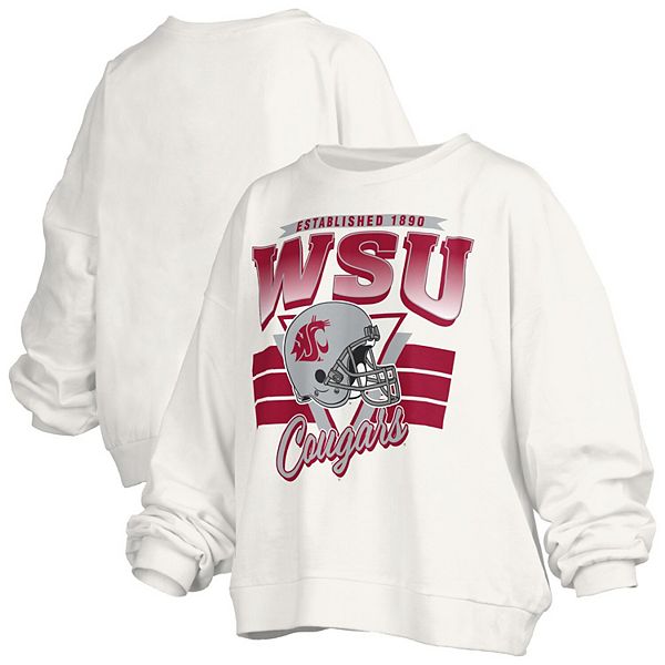 

Женский белый оверсайз свитшот washington state cougars janice ретро Pressbox