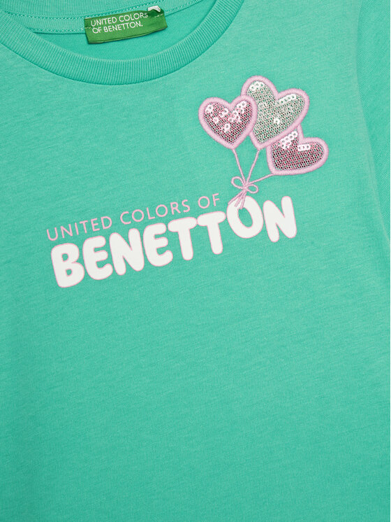 Футболка обычного кроя 3I1XG10JB United Colors Of Benetton, зеленый — фото 3