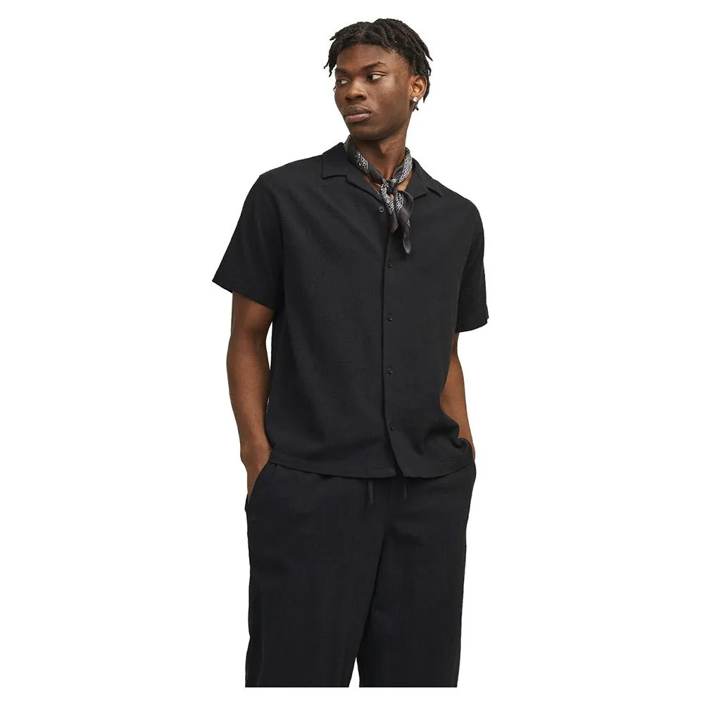

Рубашка с коротким рукавом Jack & Jones Luke Crinkle, черный