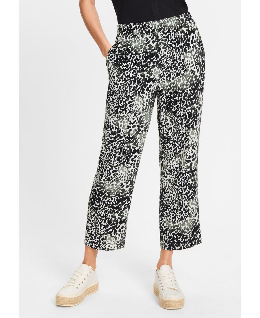 

Женские брюки Mona Fit с современным анималистическим принтом Olsen, Jungle khaki