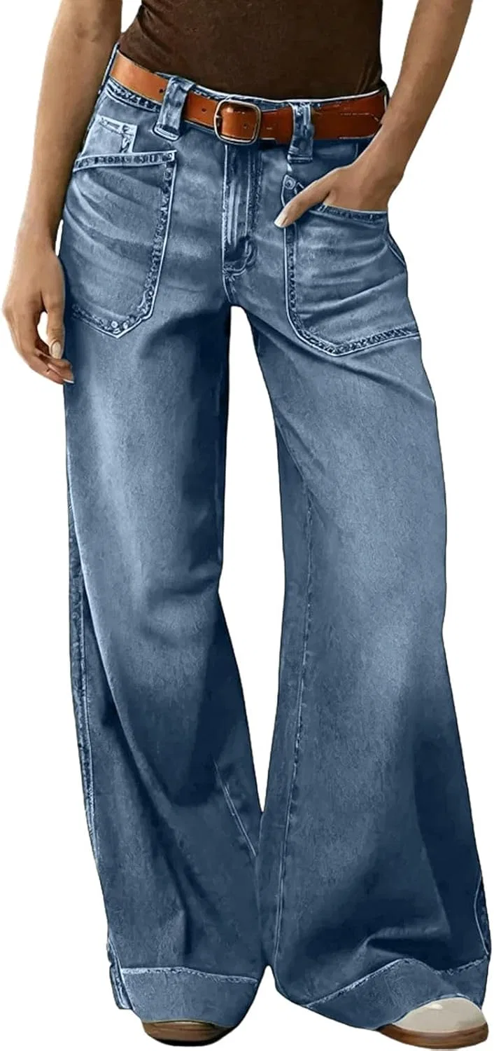 Джинсы Wide Leg, A02 Bu3 — фото 2