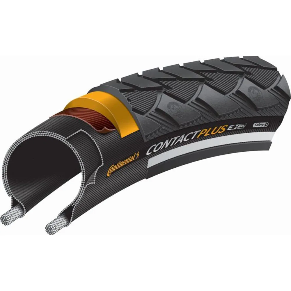 

Жесткая городская шина Continental Contact Plus SafetyPlus Breaker 700C x 28, черный