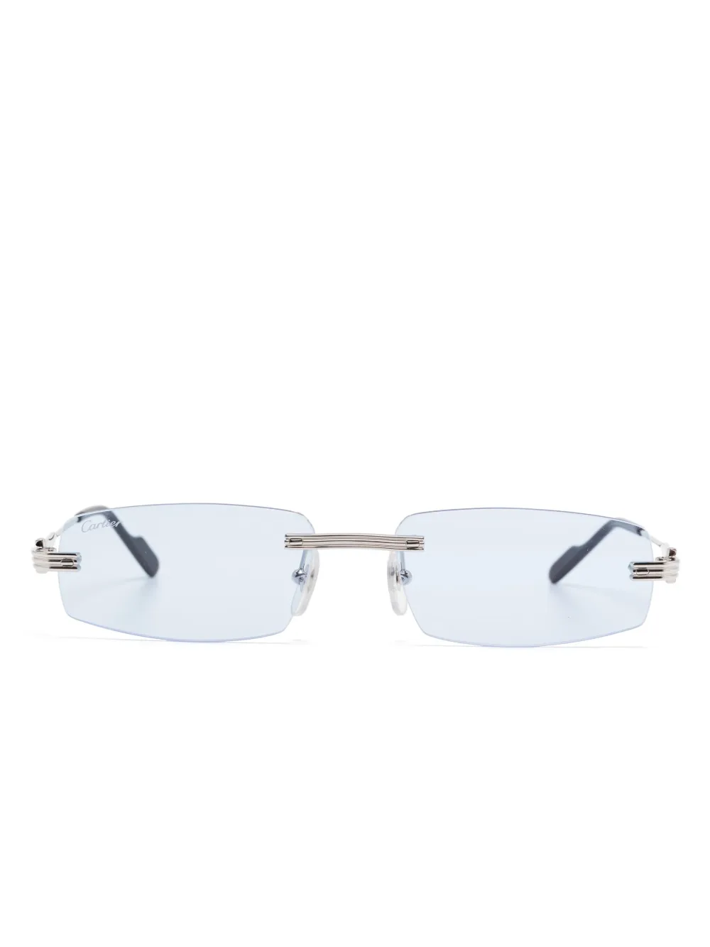 

Солнцезащитные очки в безободковой оправе Cartier Eyewear, серебяный