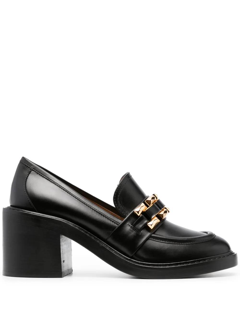 Лоферы Cuir 75 на блочном каблуке Roberto Festa, черный