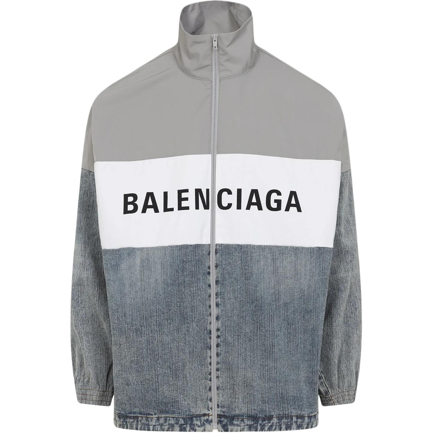 

Balenciaga Джакет с принтом логотипа и цветными блоками, Gray