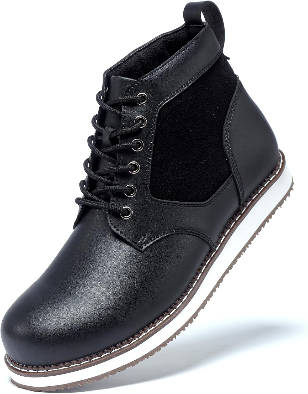 

Ботинки для мужчин Повседневные стильные ботинки Водонепроницаемые мужские мотоботы Круглый носок модные шнурованные повседневные ботинки Ежедневные ботинки/черный/красный/коричневый - обувь большого размера для мужчин Cnuei