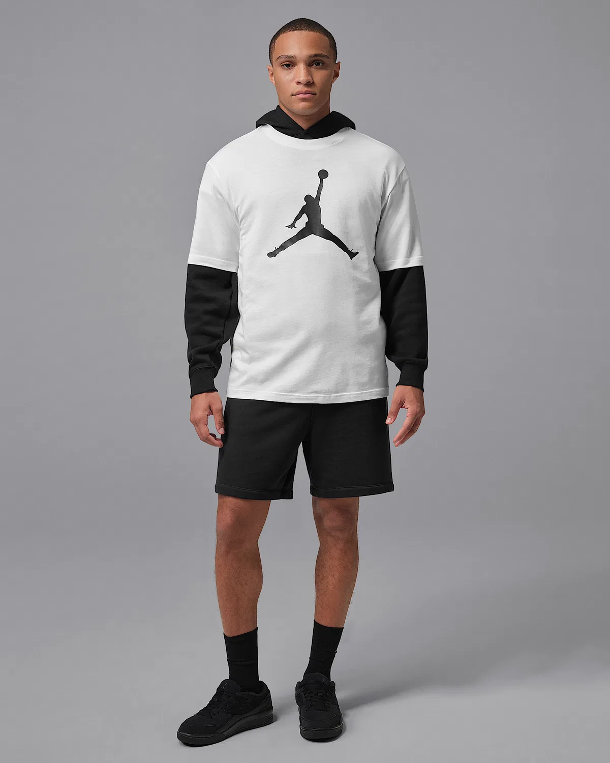 Мужская футболка Jordan, White/Black/Black — фото 4