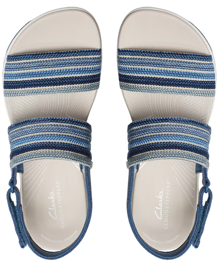 Женские сланцы Arla Stroll на шлепанцах с открытой пяткой Clarks, синий — фото 4