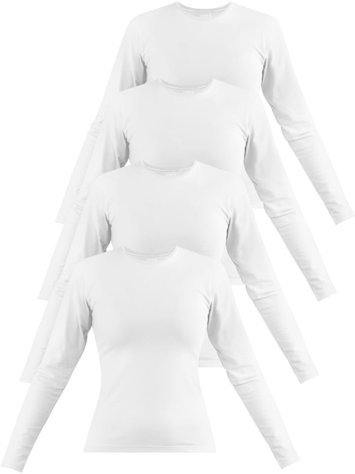 

Лонгслив Janice 4 x Damen Langarmshirt hochgeschlossen Niska, белый