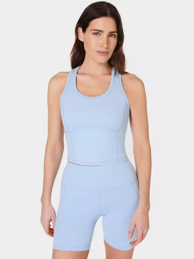 

Топ Sweaty Betty All Day Cropped Tank, цвет breeze/blue