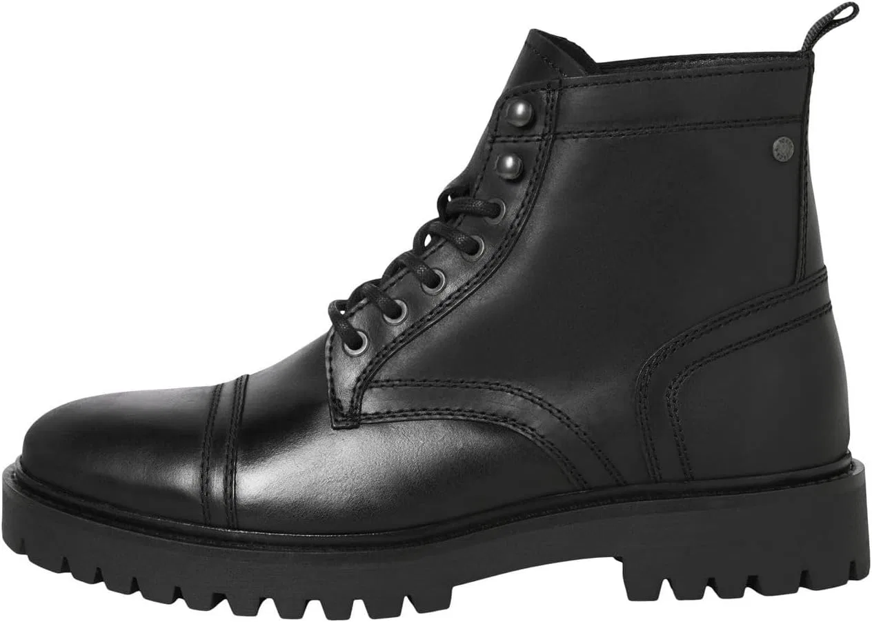 Мужские кожаные ботинки JACK & JONES Jfwenzo, Black