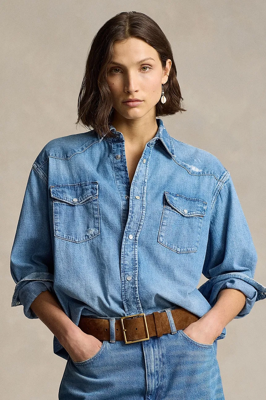 

Джинсовая рубашка Polo Ralph Lauren, синий