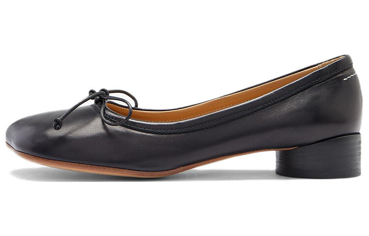 Туфли-балетки Mm6 Maison Margiela с квадратным носком, черный