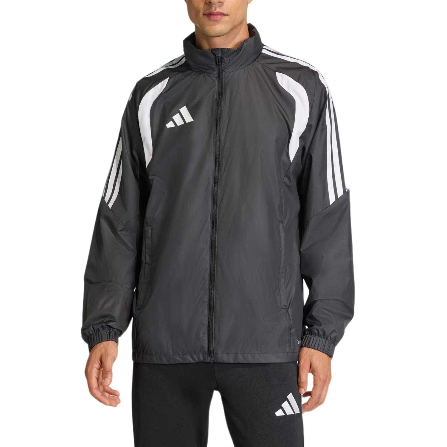 Ветровка мужская Adidas, черный белый — фото 3