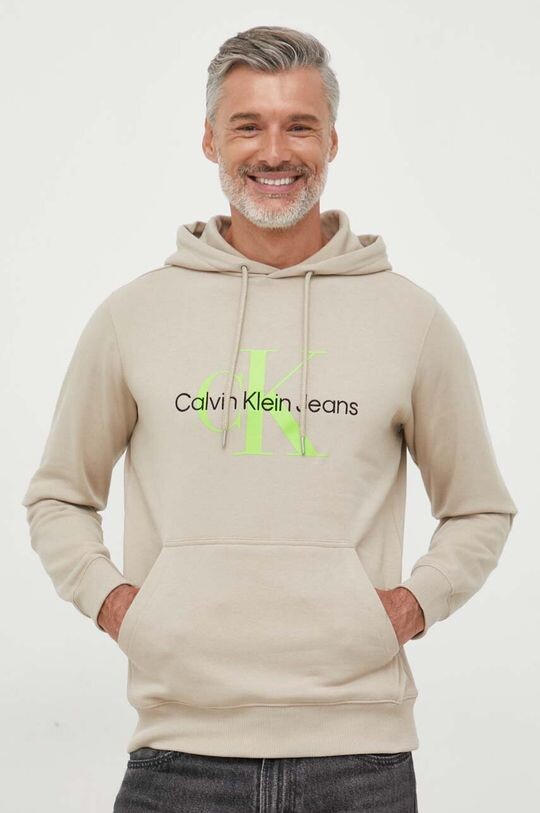 

Хлопковая толстовка Calvin Klein Jeans, бежевый