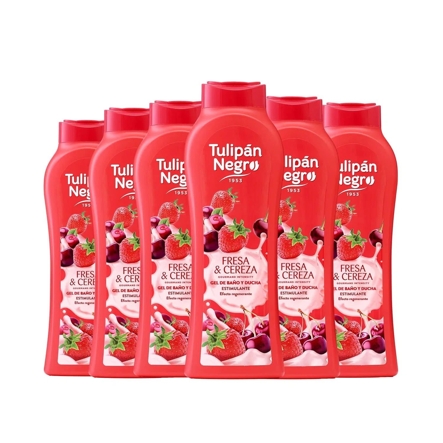 Гель для душа Tulipan Black Strawberry and Cherry, 720 мл, 6 штук Tulipan Negro