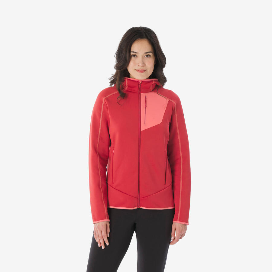 

QUECHUA Женская флисовая куртка для походов - MH500 красная