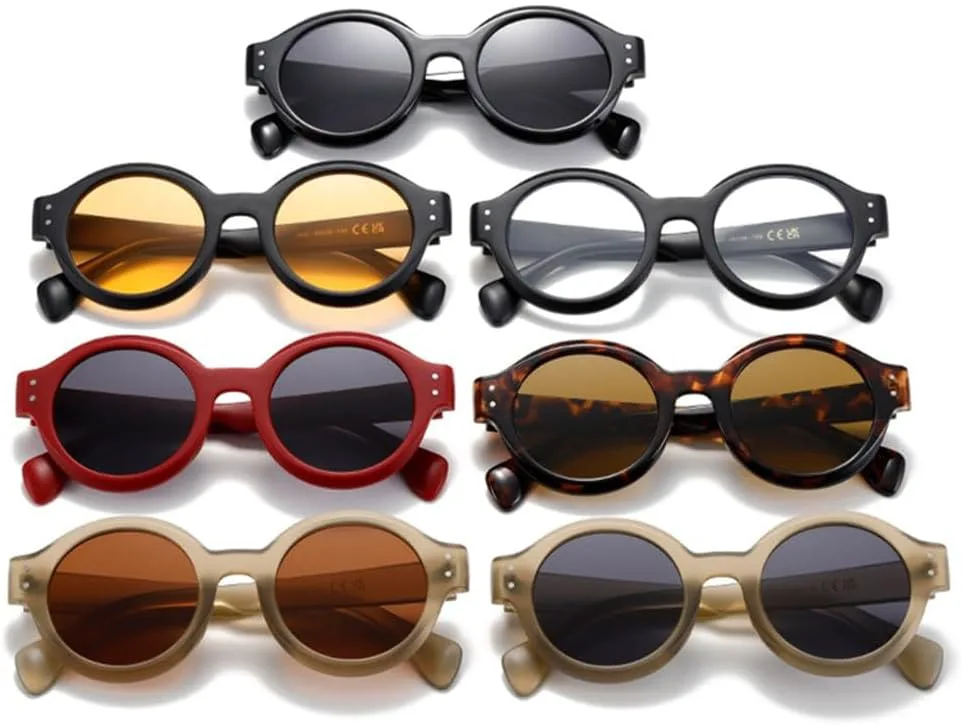 

Круглые солнцезащитные очки для женщин и мужчин, ретро-солнцезащитные очки в винтажном стиле, маленькая оправа, очки с защитой от УФ-излучения UV400 LANGSER, C5