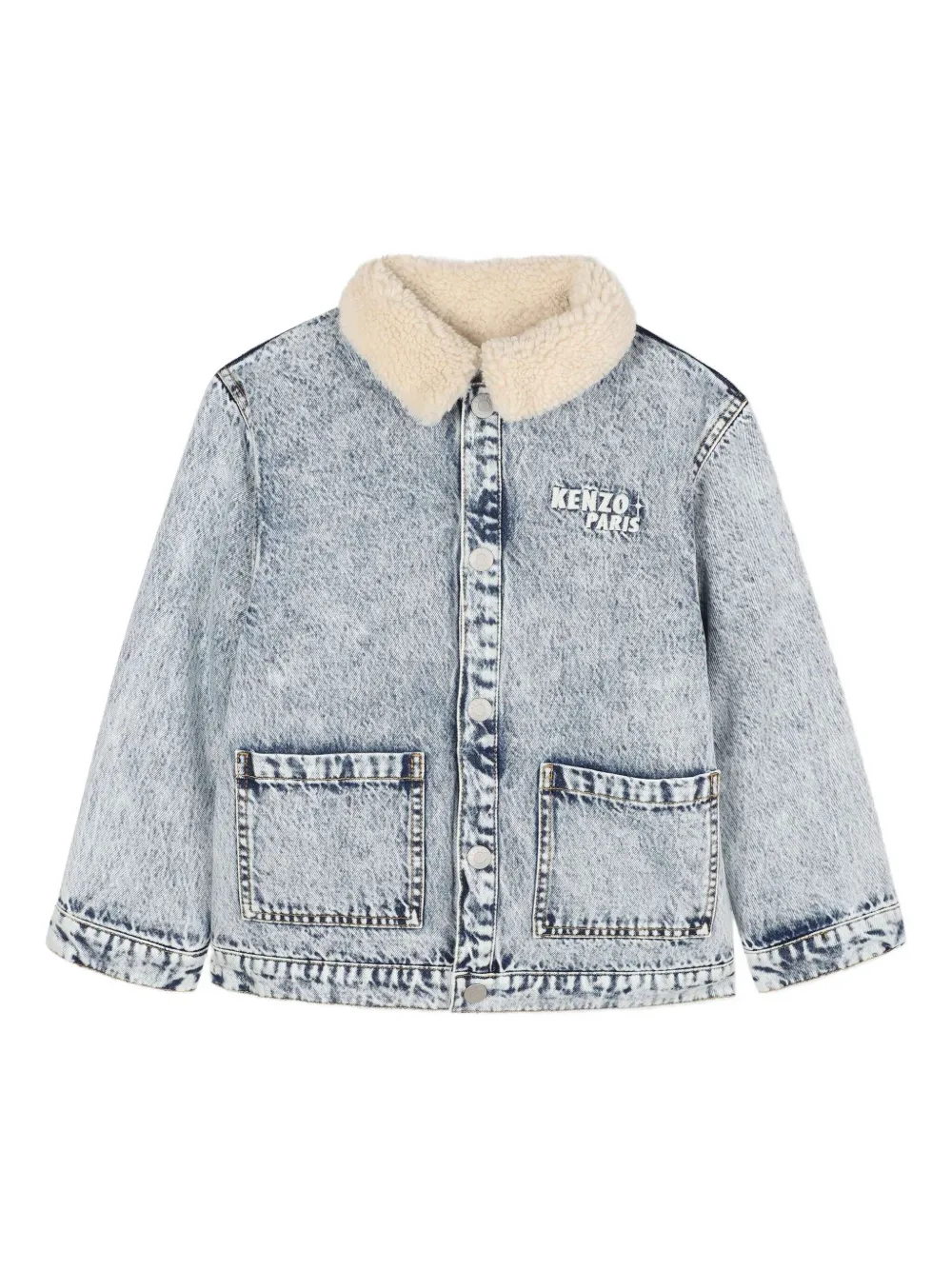 

Джинсовая куртка с воротником из шерпы Kenzo Kids