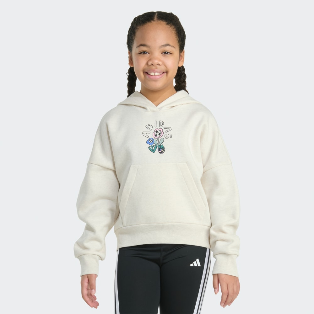 

Худи Adidas Long Sleeve Heather Multi Graphic Fleece Pullover Hoodie, цвет Chalk White Melange