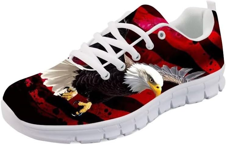 

Женские спортивные кроссовки Forchrinse с принтом американского флага и смелого орла, кроссовки для мужчин и женщин, обувь USA, президентская независимость, красный