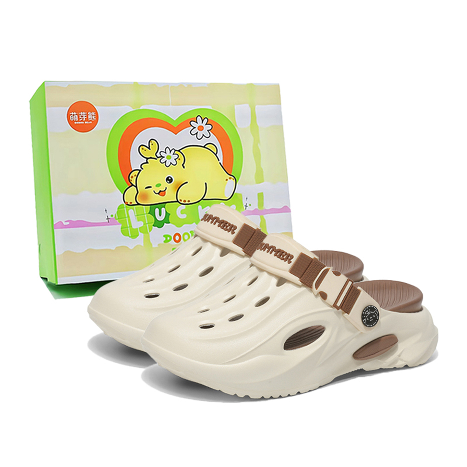 

Budding Bear Клоги унисекс бежево-коричневые {коробка}, цвет Beige Brown { Box }