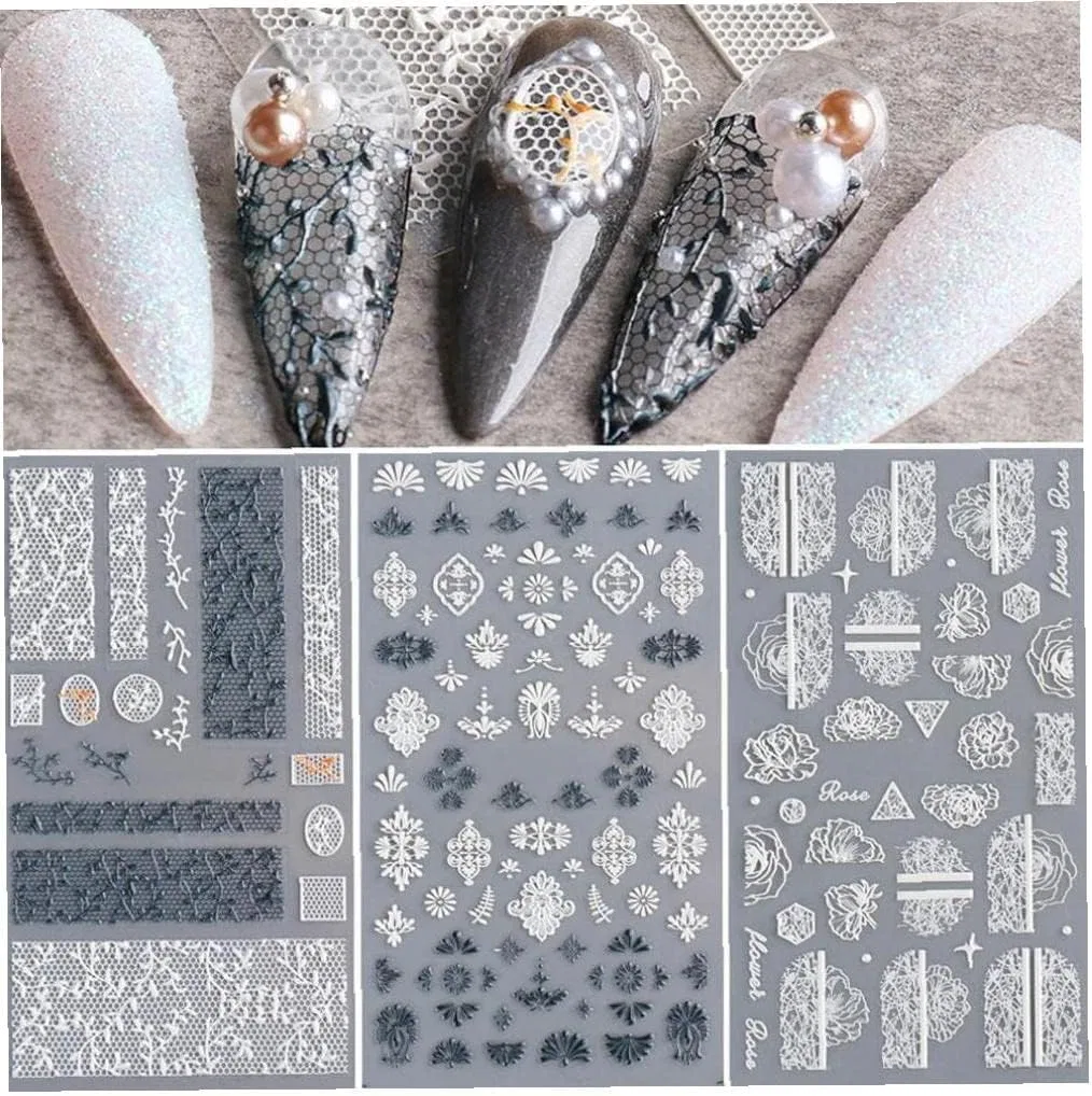 Наклейки для ногтей 5D с ажурным узором, 6 шт. Onsinic — фото 4