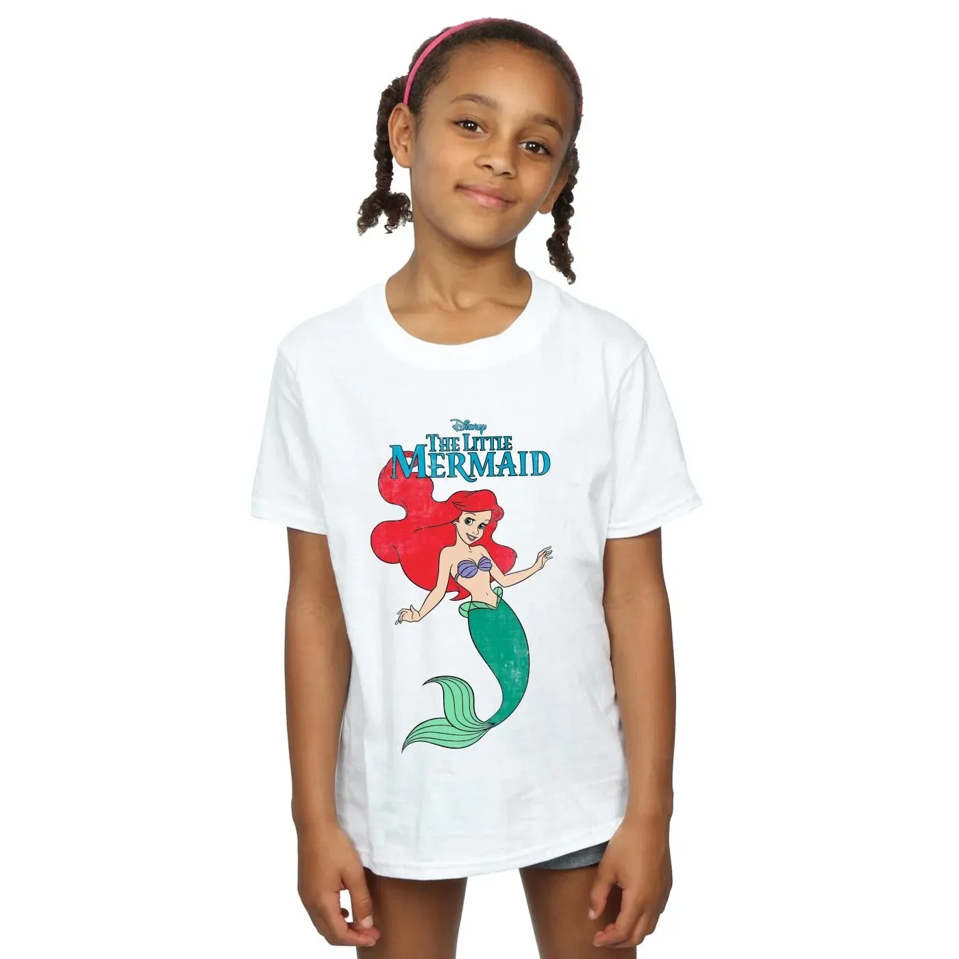 Футболка детская с принтом Ariel Disney, белый