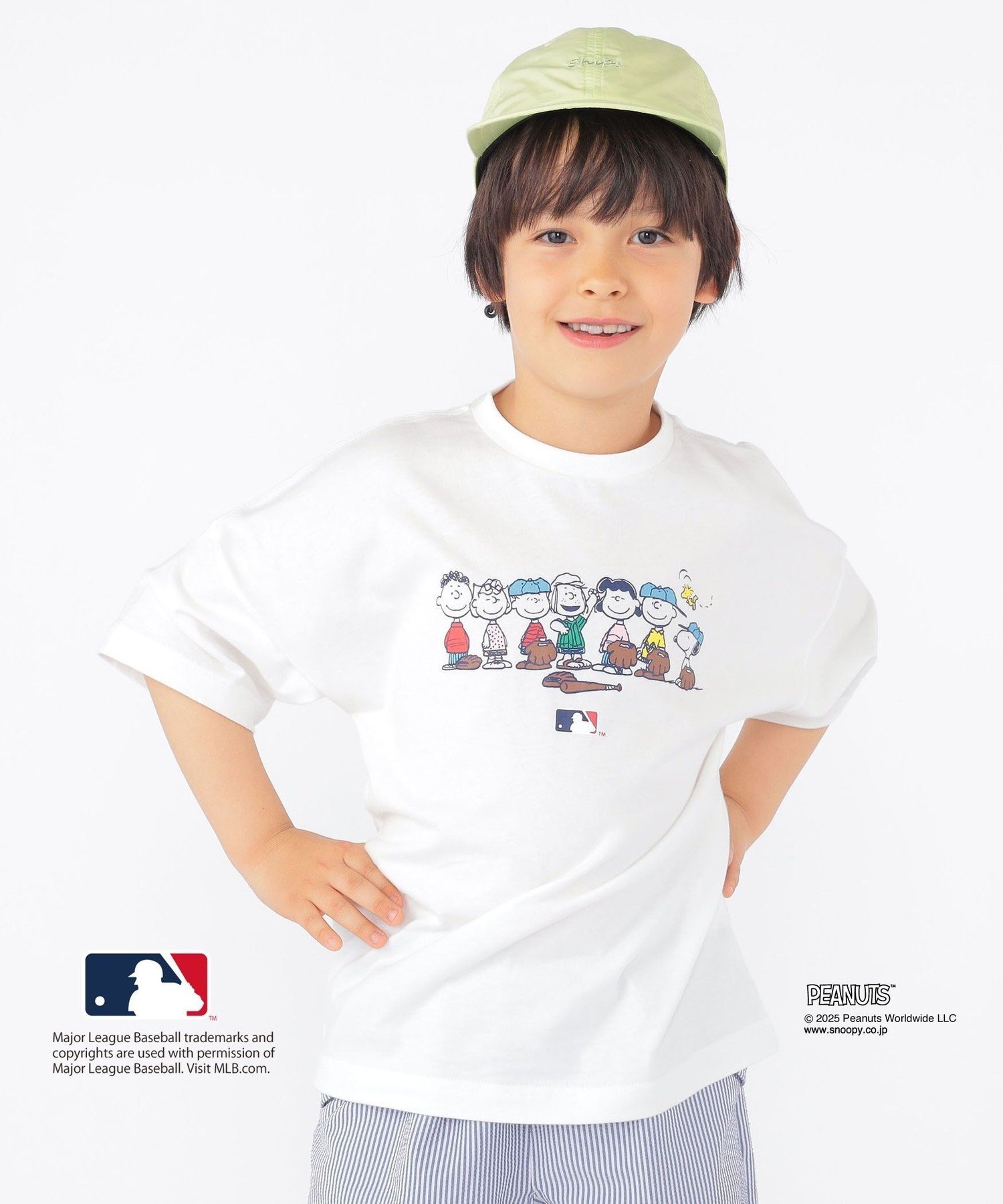 Детская футболка с принтом PEANUTS*MLB (100~125 см) SHIPS KIDS, Off white