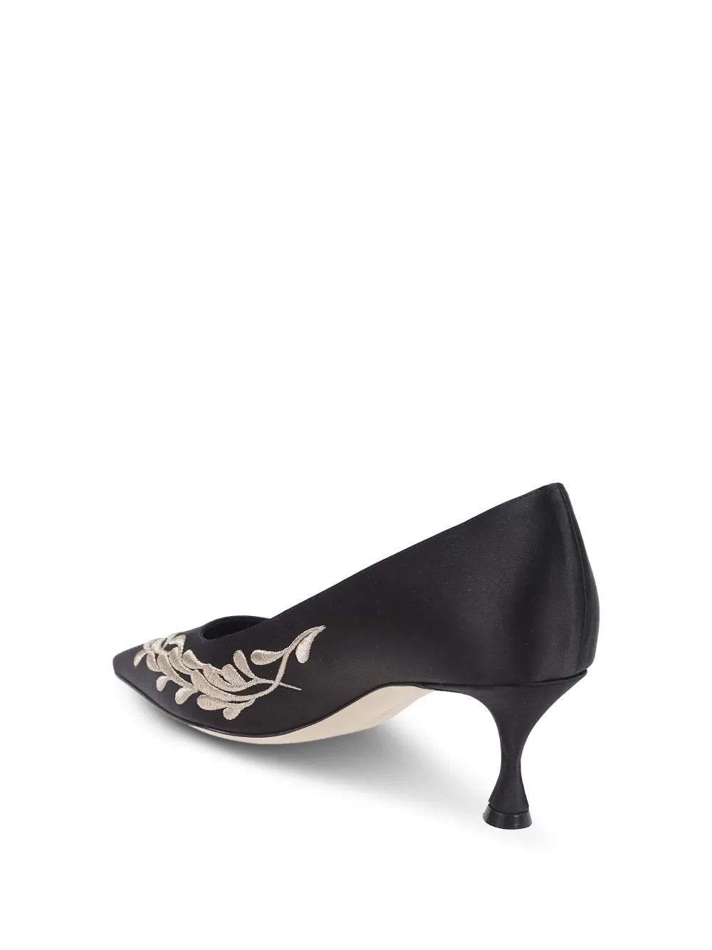 Туфли-лодочки с вышивкой и заостренным мысом Manolo Blahnik, черный — фото 3
