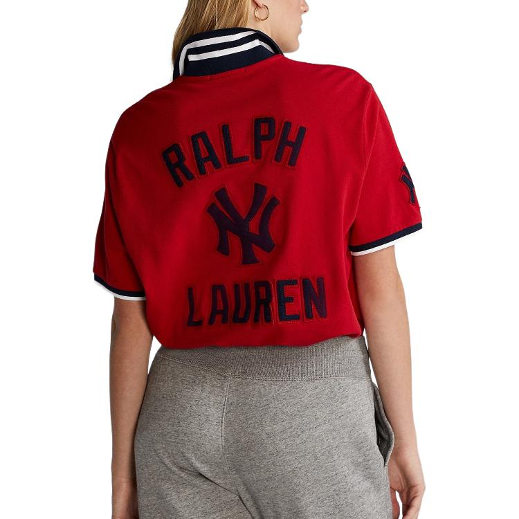 Футболка поло Yankees Polo Ralph Lauren, красная — фото 3
