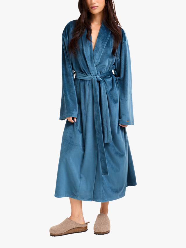 

Вельюровый удлинённый домашний халат Pretty You London, Teal
