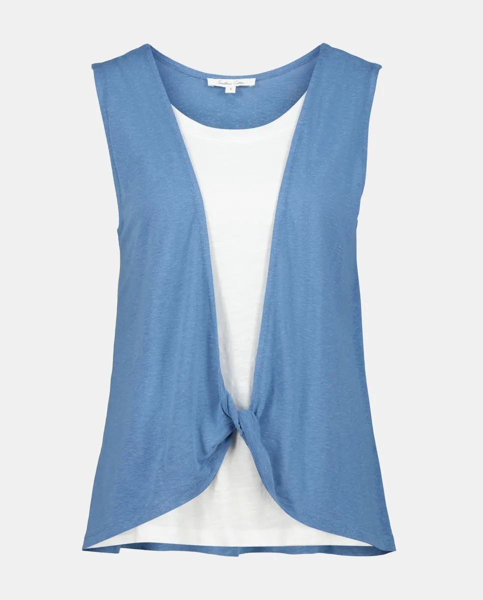 

Женская льняная майка Southern Cotton, синий