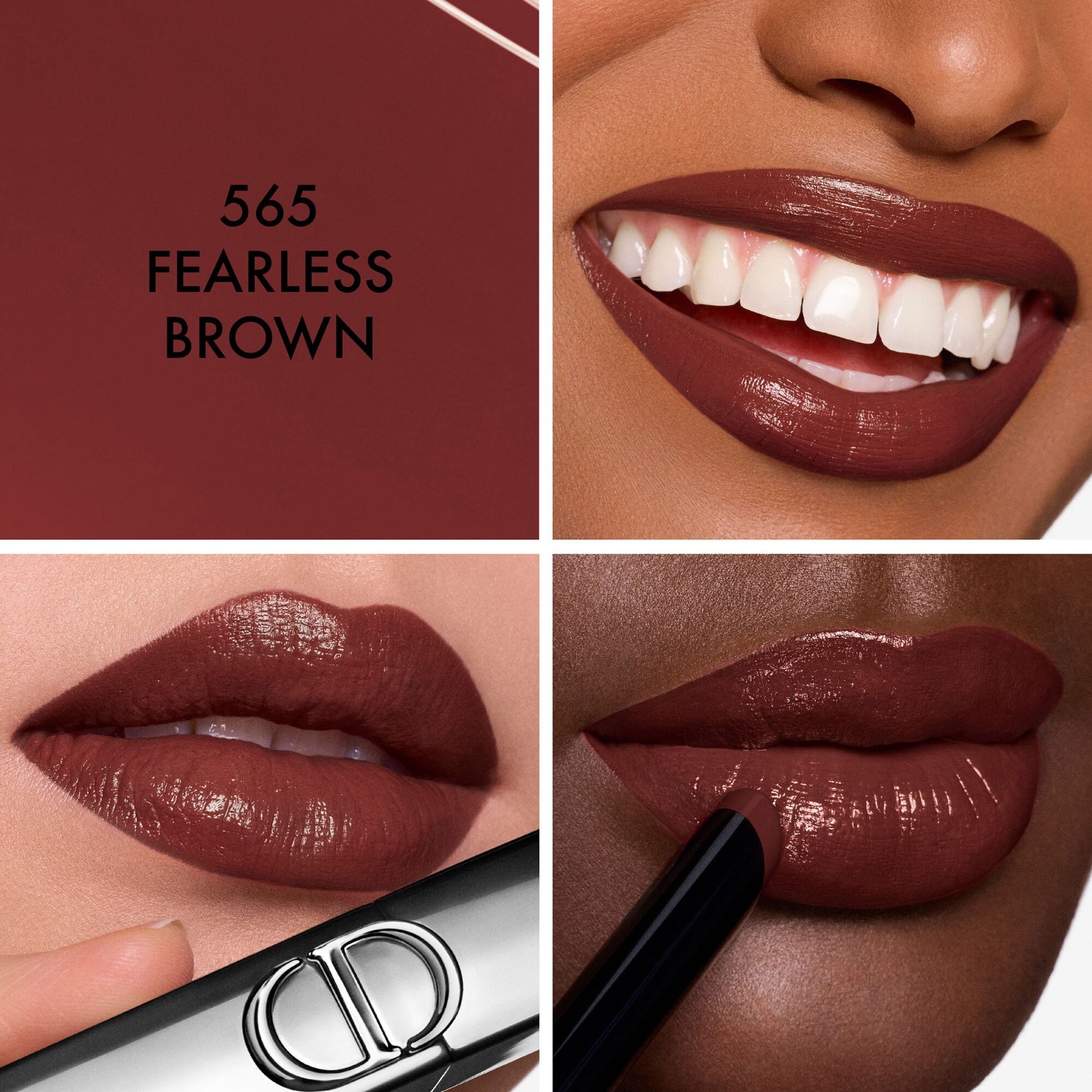 Помада для губ rouge dior on stage Dior, 565 - fearless brown, вес 2 гр. — фото 4